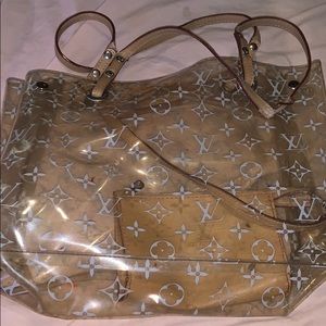 Non authentic Louis Vuitton clear bag